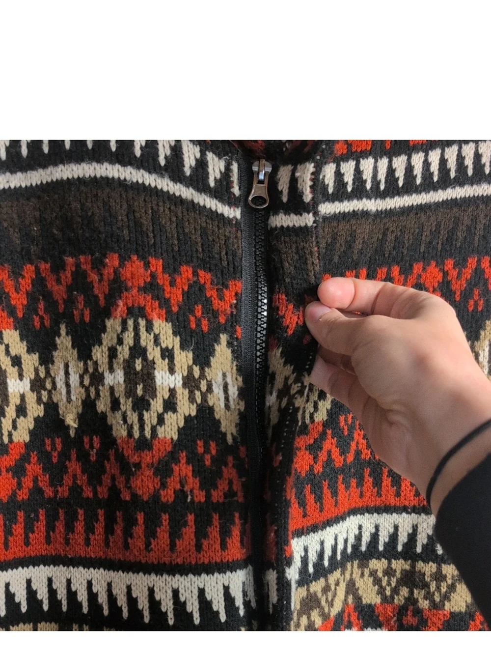 One In a Million cardigan Zip Hooded Sweater AZTEC SZ LARGE